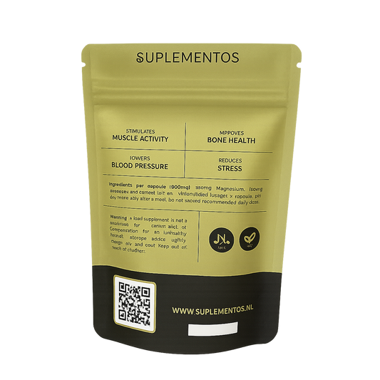 Straight away Magnesium Ashwagandha supplementen Capsules verpakking met informatie
