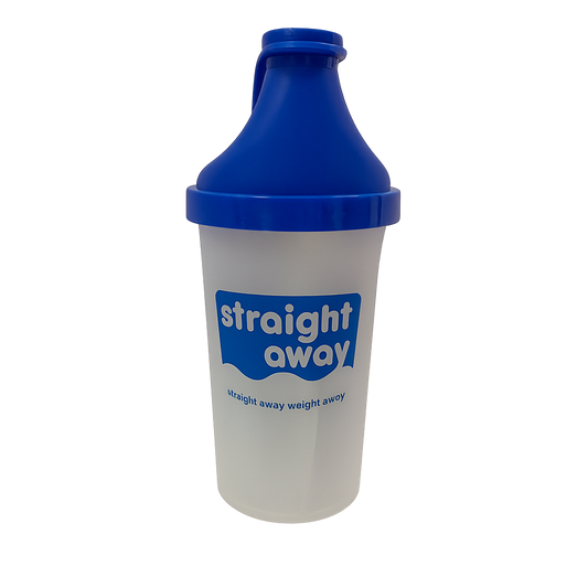 Straight away shakebeker 600ml met blauwe dop, ideaal voor het mixen van shakes