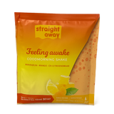 Voorkant verpakking Straight away good morning shake mandarijn mango citroensmaak met afbeelding van het ingredienten en productnaam