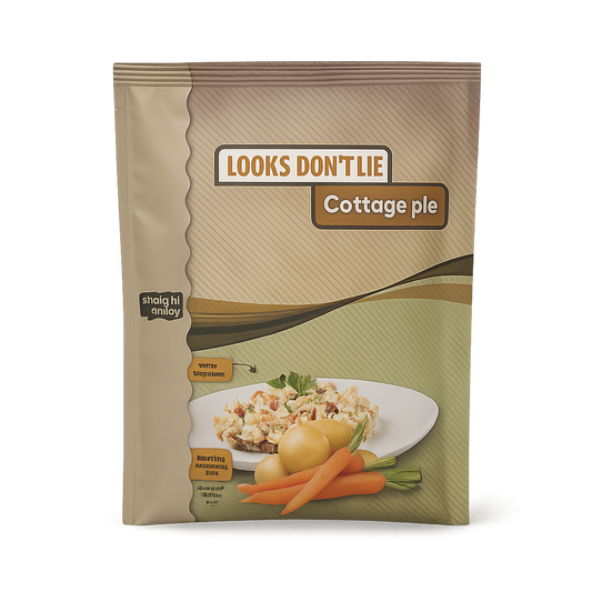 Voorkant verpakking Straight away Cottage Pie met afbeelding van het gerecht en productnaam.