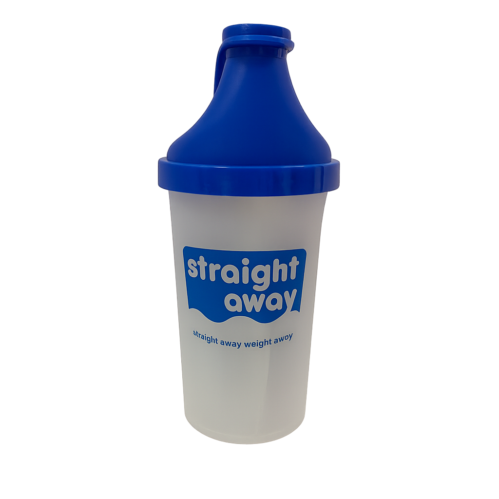 Straight away shakebeker 600ml met blauwe dop, ideaal voor het mixen van shakes