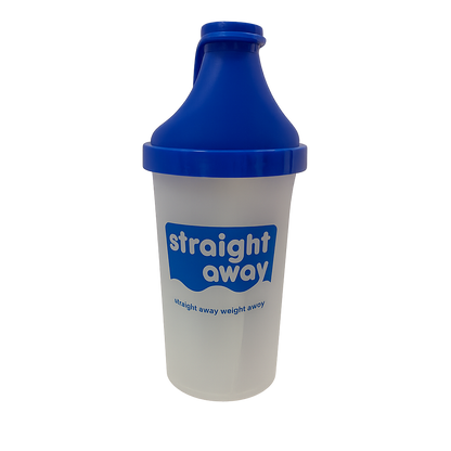 Straight away shakebeker 600ml met blauwe dop, ideaal voor het mixen van shakes
