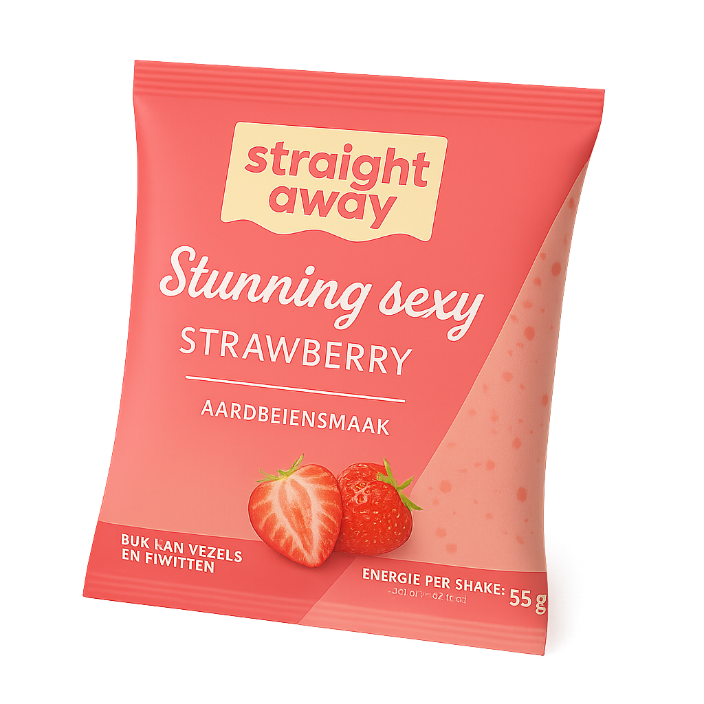 straight away maaltijdvervangende dieet shake aardbei voorzijde