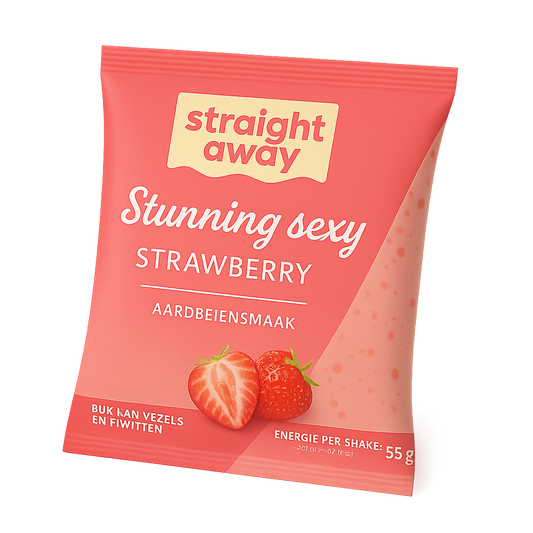 straight away maaltijdvervangende dieet shake aardbei voorzijde