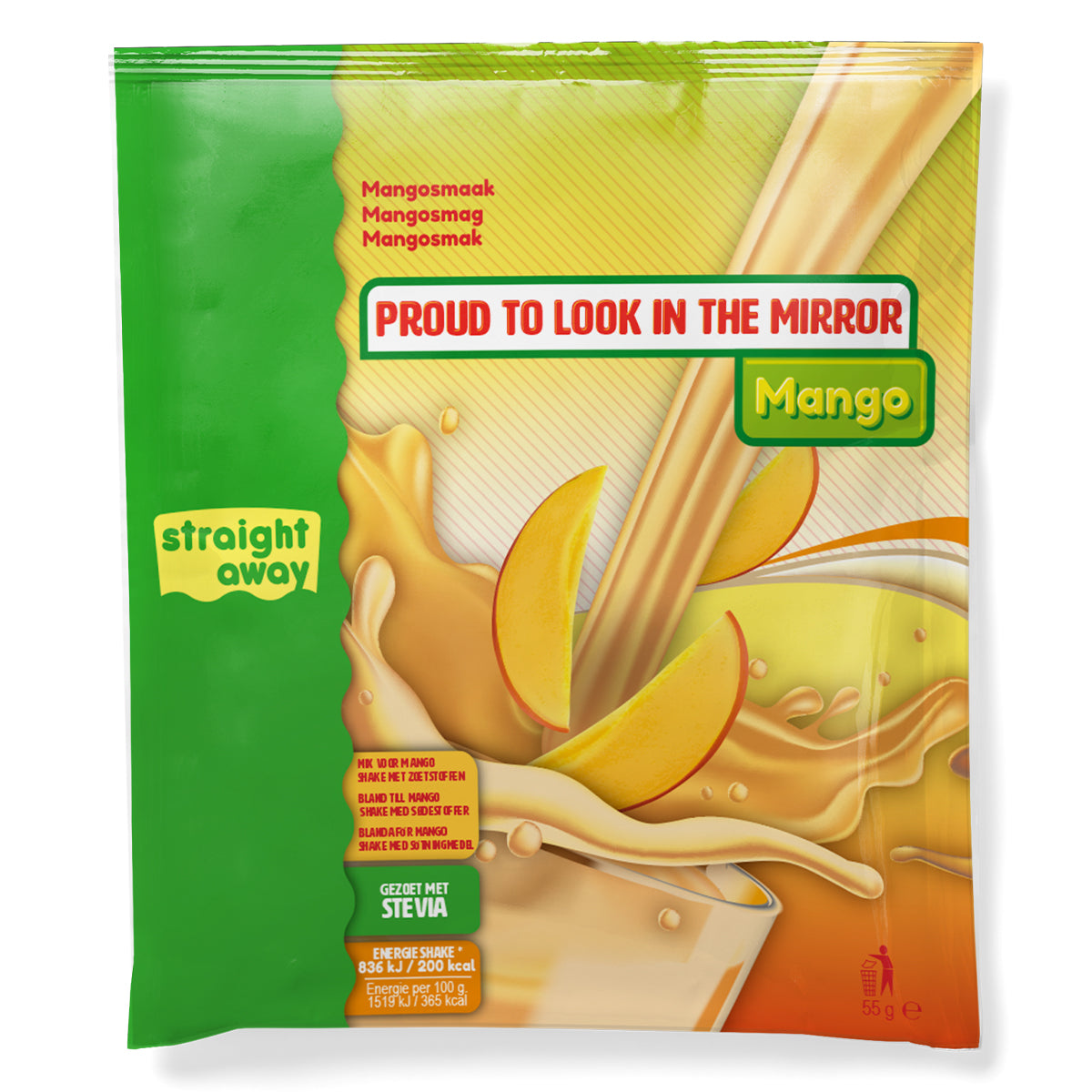 Straight away Maaltijdvervangende Dieet Shake Mango smaak met verse mangostukjes